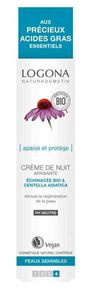 Crème de nuit apaisante Echinacée Centella asiatica 30 ml