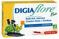 Digiaflore bio ampoules - Super Diet - Radis noir, artichaut, chardon marie et gentiane Digiaflore digestion Super Diet - Complément alimentaire bio en ligne