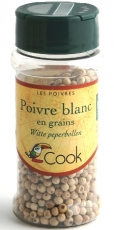 Poivre blanc en grains bio 50 gr - Cook épices Poivre blanc en grains Cook - Boutique bio en ligne : aromates du monde