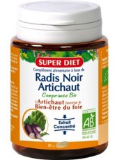 Radis noir et artichaut 80 comprimés - Super Diet Radis noir et artichaut - Complément alimentaire bio
